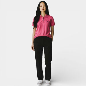 TOMMY HILFIGER Shirt Women Size Large Pink Golf Polo Collared Short Sleeves